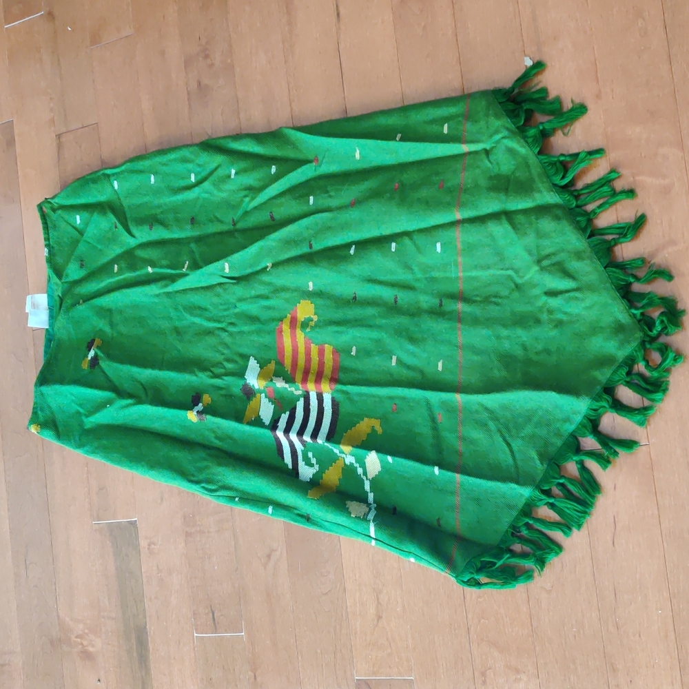 Tribal Vintage Hand Woven A Line Skirt with Fringe